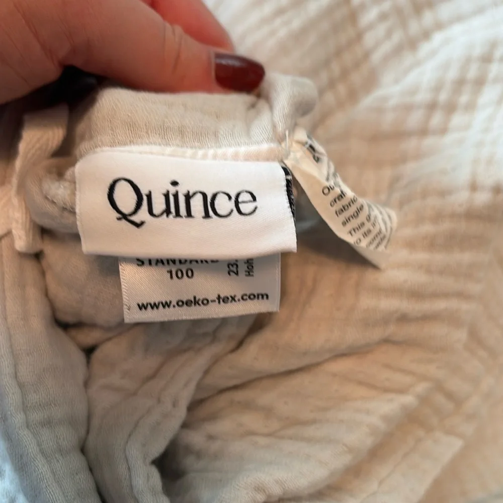 QUINCE NWOT Organic Airy Gauze Duvet Cover Set Full Queen Light Grey